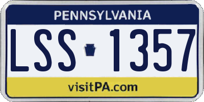 PA license plate LSS1357