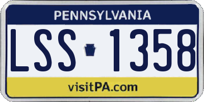 PA license plate LSS1358