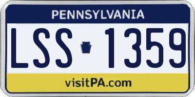 PA license plate LSS1359