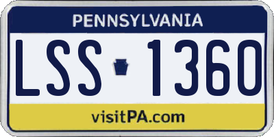 PA license plate LSS1360