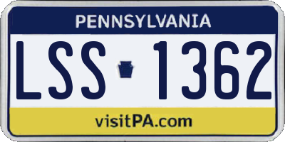 PA license plate LSS1362
