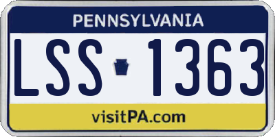 PA license plate LSS1363