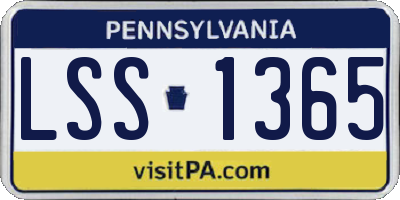 PA license plate LSS1365