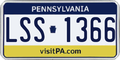 PA license plate LSS1366