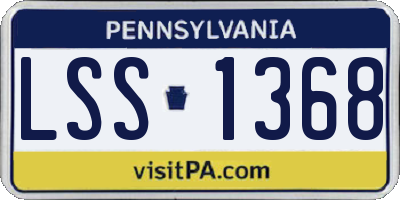 PA license plate LSS1368