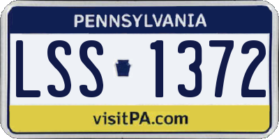 PA license plate LSS1372
