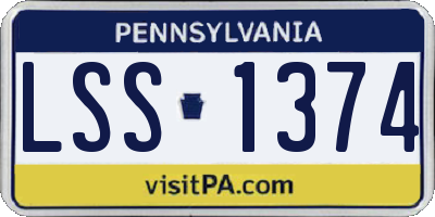 PA license plate LSS1374