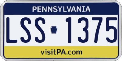 PA license plate LSS1375