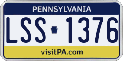 PA license plate LSS1376