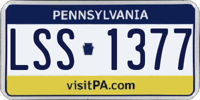 PA license plate LSS1377