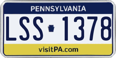 PA license plate LSS1378