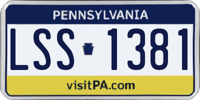 PA license plate LSS1381