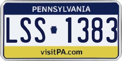 PA license plate LSS1383