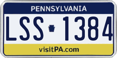PA license plate LSS1384