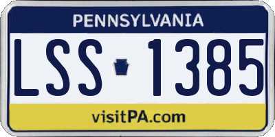 PA license plate LSS1385