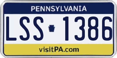 PA license plate LSS1386