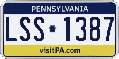 PA license plate LSS1387