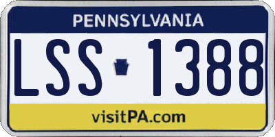 PA license plate LSS1388