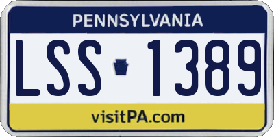 PA license plate LSS1389