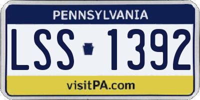PA license plate LSS1392