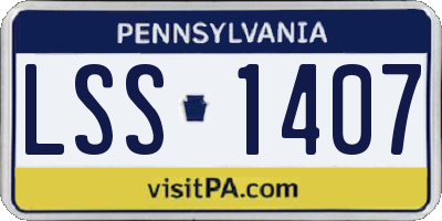 PA license plate LSS1407