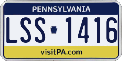 PA license plate LSS1416