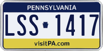 PA license plate LSS1417
