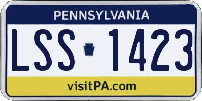 PA license plate LSS1423