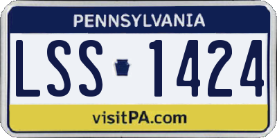 PA license plate LSS1424