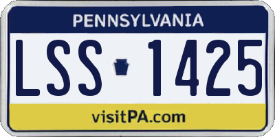 PA license plate LSS1425