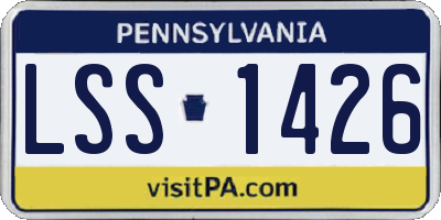 PA license plate LSS1426
