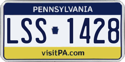 PA license plate LSS1428
