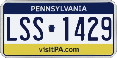 PA license plate LSS1429