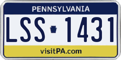 PA license plate LSS1431