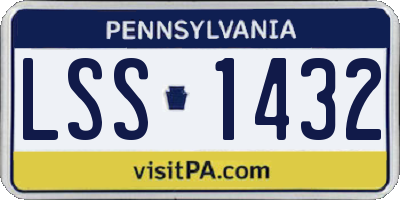PA license plate LSS1432