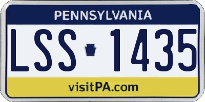 PA license plate LSS1435