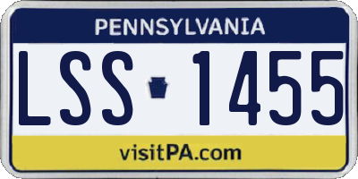 PA license plate LSS1455
