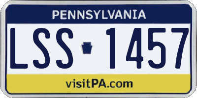PA license plate LSS1457