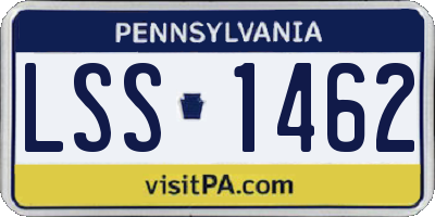 PA license plate LSS1462