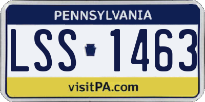 PA license plate LSS1463