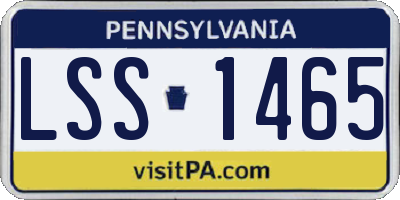 PA license plate LSS1465