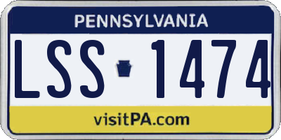 PA license plate LSS1474