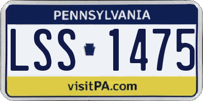 PA license plate LSS1475