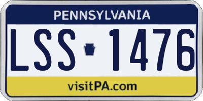 PA license plate LSS1476