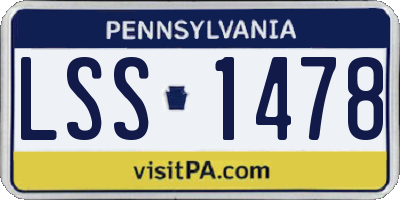 PA license plate LSS1478