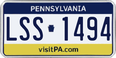 PA license plate LSS1494