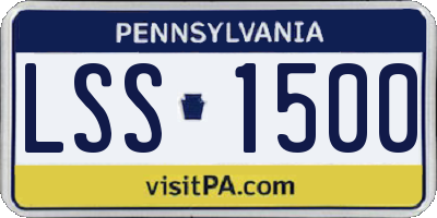 PA license plate LSS1500