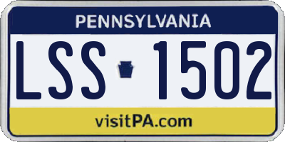 PA license plate LSS1502