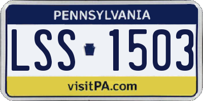 PA license plate LSS1503