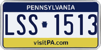PA license plate LSS1513